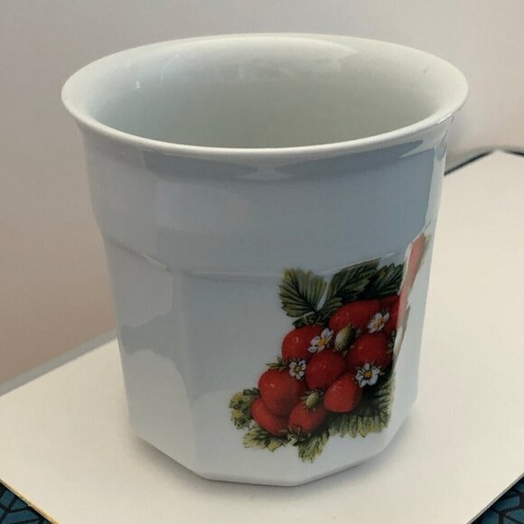 Vintage Porcelain Jam Jar NEM Tours (France) Decore-Main White Strawberries - Picture 6 of 11